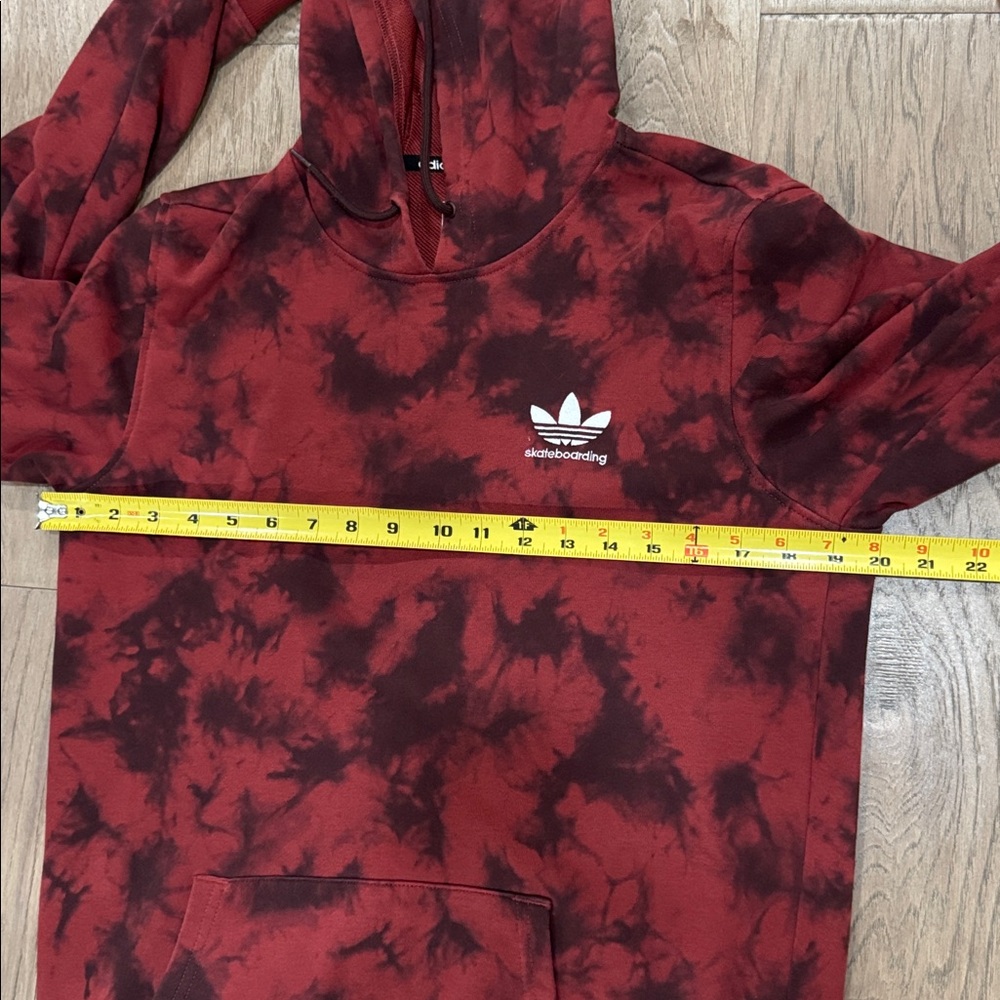 Adidas Skateboarding Men's Red Tie Dye Hoodie Sweatshirt Size Small - Picture 8 of 13
